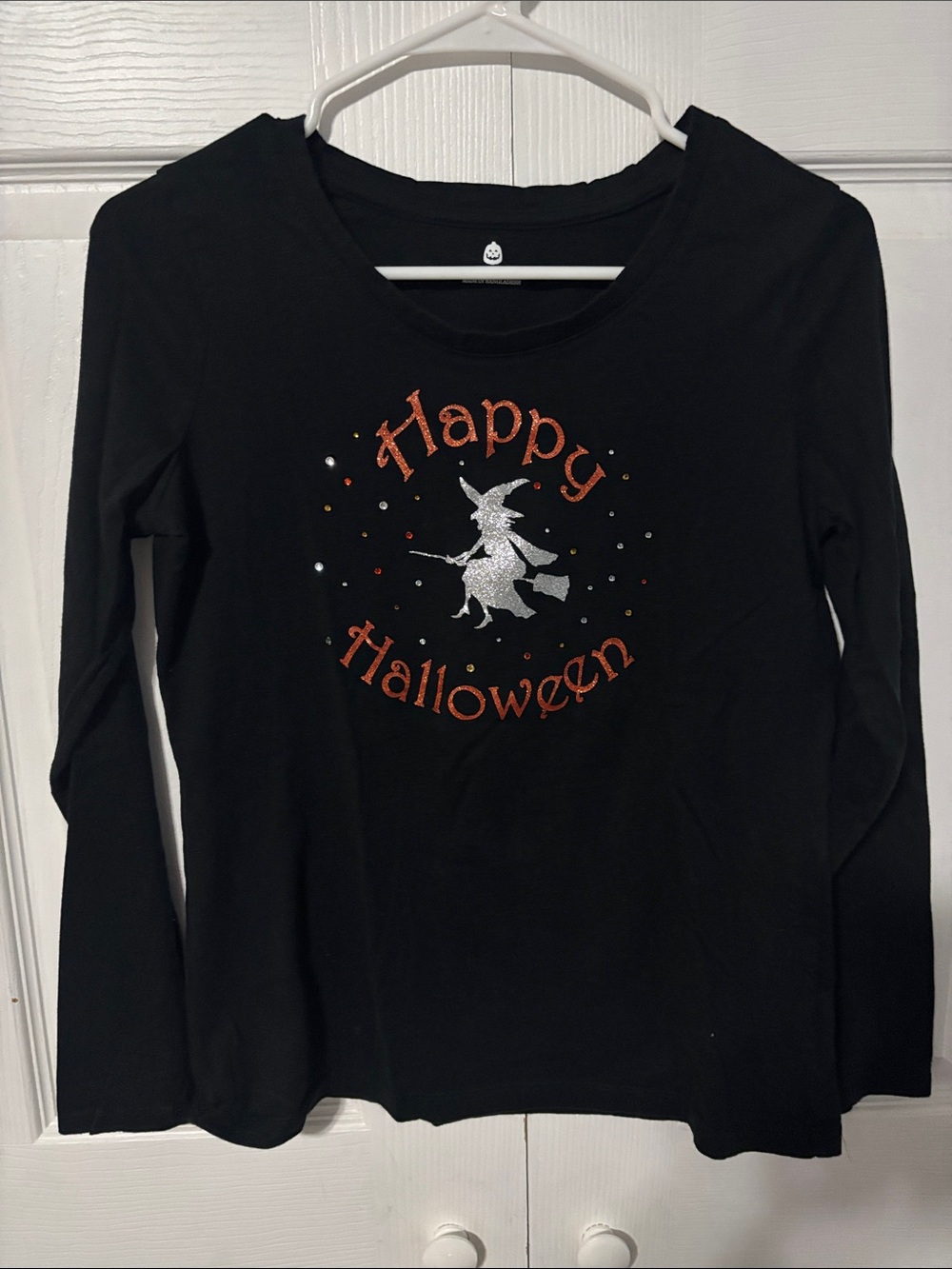 Kids Black "Happy Halloween" Long-Sleeve Top